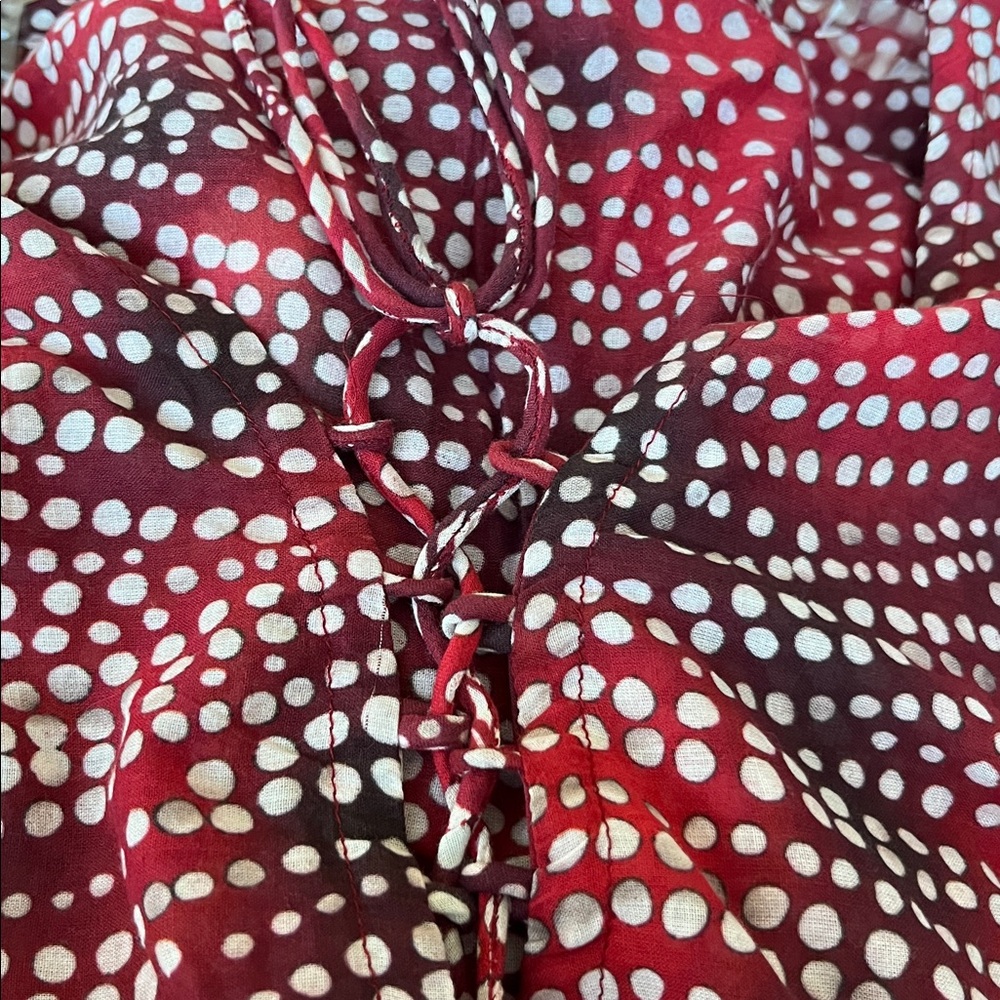 🆕 Miraclesuit Caftan Swimsuit Cover-up Women’s Tassles Cotton Red White Size S - Picture 3 of 9